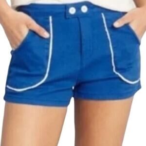 ModCloth Pin-Up Delight Retro Shorts Mid Rise Double Button Bleached Pockets 10